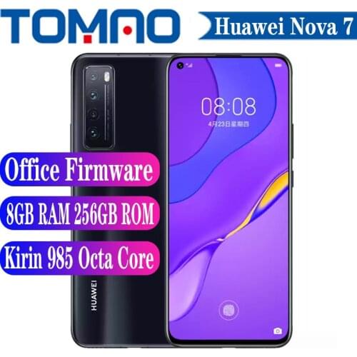 Huawei Nova 7 5G SmartPhone Kirin 985 8GB RAM 128GB 256GB ROM 64MP Quad Rear Cameras 4000mAh 40W SuperCharger Android 10 NFC