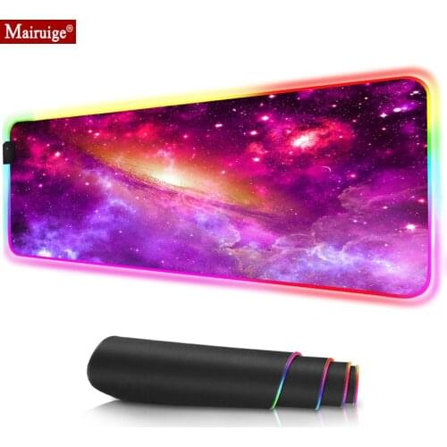 Mousepad RGB Universe Starfield Fog Space Nebula Large Mouse Pad LED Gaming Computer Mat Best Game Custom, Joker Mouse Pad