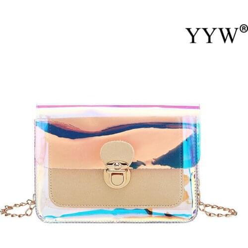 Fashion Brand Women Shoulder Bag With Chain PVC Square Casual Design Simple Handbag For Women Ladies Party Wedding Shoulder Bag