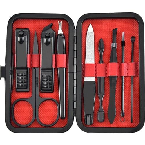 9pcs/set Manicure Set Nail Art Tools Set for Manicure Pedicure Professional Nail Clipper Cutter File Cuticle Pusher