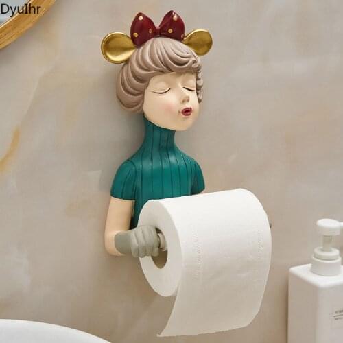 Nordic Home Decor Tissue Box Holder Napkin Holder Towel Rack Bubble Girl Character Model Decoration Bathroom Decor Accessories