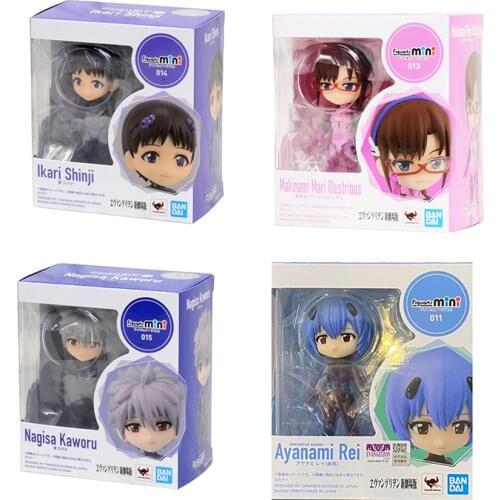 10cm BANDAI Original Figuarts mini EVA NEON GENESIS EVANGELION Asuka Langley Soryu Mari Makinami Illustrious Ikari Shinji Nagi