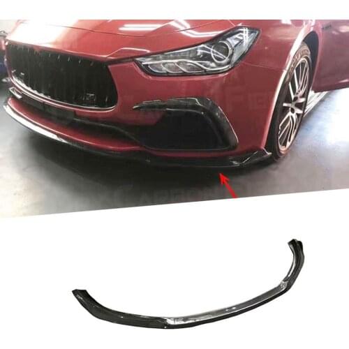 Front Lip Bumper Chin Spoiler for Maserati Ghibli 2014-2017 Car Styling Front Bumper Lip Splitters Carbon Fiber