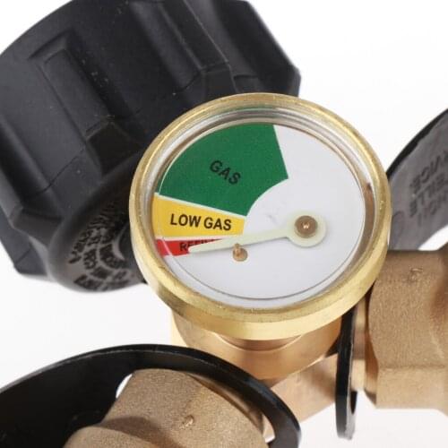 Propane Adapter, Propane Tank Y Splitter with Gauge for Propane Cylinder