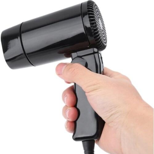 Portable 12V Car-styling Hair Dryer Hot & Cold Folding Blower Window Defroster For Camping, Festivals, Caravan, Motorhome
