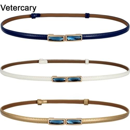 Classic thin belt PU bright Leather adjust cummerbunds Female Belts for Women gem rhinestone Buckle womens belt Smooth Surface