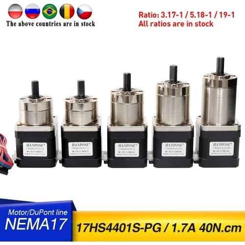 Stepper Motor 5.18-1 71-1 139-1 Nema17 Planetary geared Gearbox All Ratio 17HS4401S Nema17 ratio motor for 3D printer