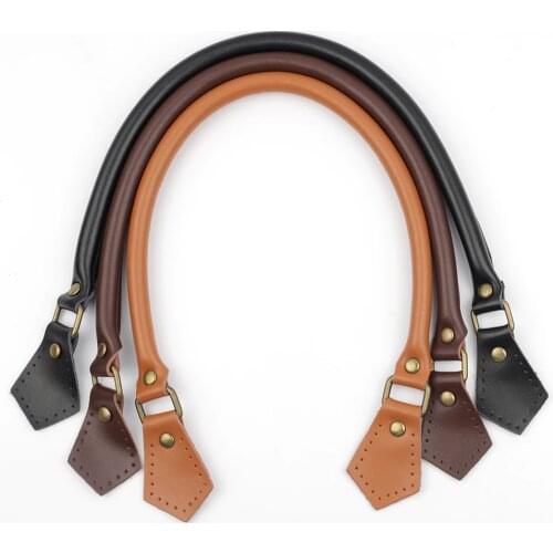 40cm/50cm/60cm Genuine Leather Bag Handles DIY Replacement Accessories for Lady Women Shoulder Handbag Strap Belt Detachable