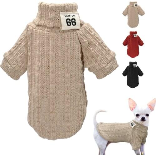 Dog Sweater Winter Dogs Sportswear Cat Clothes Pets Clothing Knitwear Warm Coat for Small Medium Cats Dogs Orange Black Grey