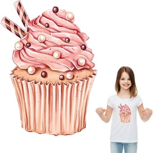 Girl Cake Iron-On Transfers Diy T-Shirt Dresses New Design Thermal Transfer Hot Tear Iron On Patch Heat Print