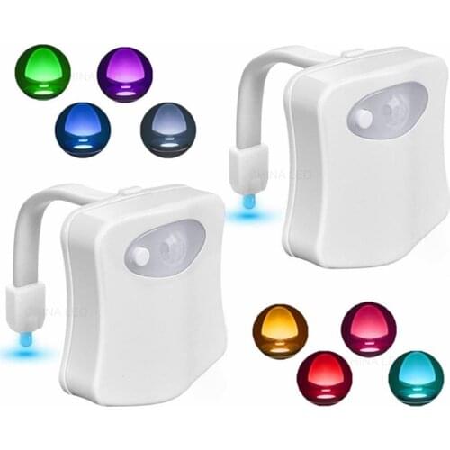 Smart Motion Sensor Toilet Seat Night Light 8 Colors Waterproof Backlight For Toilet Bowl LED Lamp WC Toilet Light