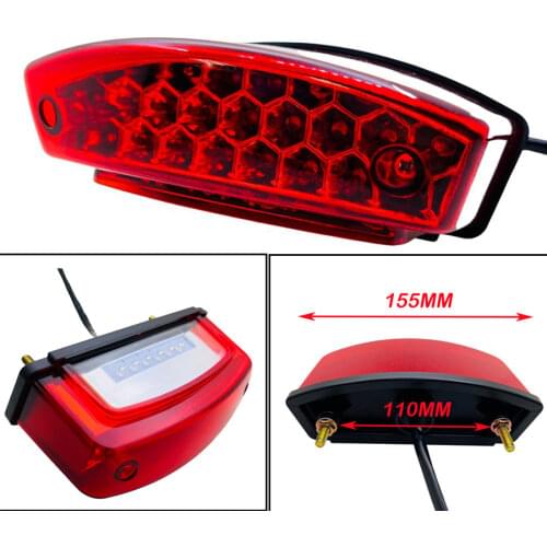 Universal Motorcycle LED Brake Tail Light ATV Dirt Bike Rear Stop Lamp License Plate Indicator For Ducati Monster M400 M750 M900
