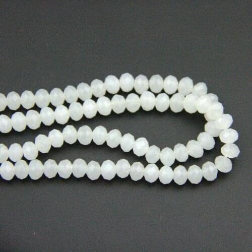 Best Quality 2*3-8*10mm White Opal AAA Round Shape Crystal Bead Loose Rondelles Glass Ball Supply Bracelet Jewelry DIY NEW