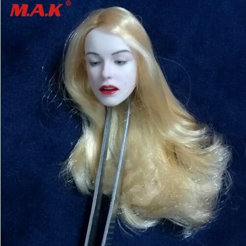 F-12034 1/6 Scale Female Pale Head Sculpt With Golden Hair Head Carving Model For 12" Action Figure Accessories