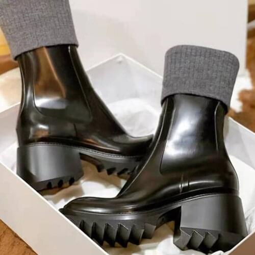 Boots Women 2021 Leather Luxury Designer Ankle Boots For Women High Heel Women Shoes Zip PU Leather Fashion Platform Booties