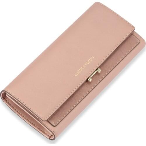 Women Long Wallet With Coin Pocket Fashion Large Capacity Bank Card Holder Zipper PU Leather Clutch Purse Female Cardholder