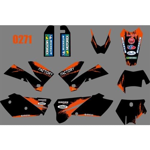 0271 Motorcycle Team Graphic & Backgrounds Decal Stiker Kits for KTM EXC 2005 2006 2007
