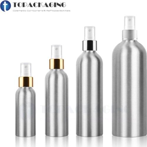 10pcs*30-500ML Aluminum Spray Pump Bottle Empty Makeup Perfume Packing Fine Mist Atomizer Cosmetic Parfum Container Refillable