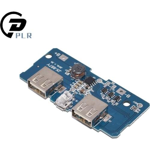 10pcs Dual Micro USB 3.7v to 5V 2A Mobile Power Bank DIY 18650 Lithium Battery Charger PCB Board Boost Step Up Module With Led