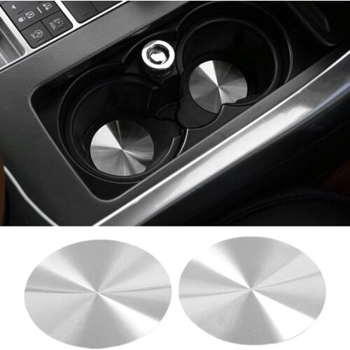 2Pcs Silver Car Stainless Steel Water Cup Slot Non-Slip Cup Coaster Universal Car Anti-Slip Mat Accessories