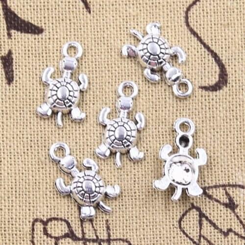 30pcs Charms turtle tortoise 18x10mm Antique Silver Color Pendants Making DIY Handmade Tibetan Finding Jewelry