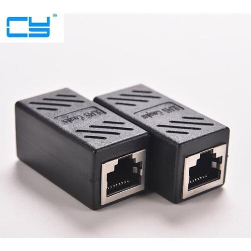 5 pcs Preto Extensor Acoplador Femea para Femea Conector do Adaptador de Rede LAN Ethernet RJ45 Cabo De Juncao Extensao Converte