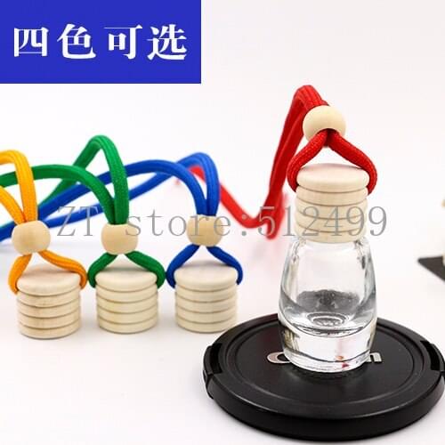 50pcs/lot 7ml Empty Glass Perfume Pendant Car-styling Auto Ornament Colorful Air Freshener For Essential Oils Car Perfume Bottle