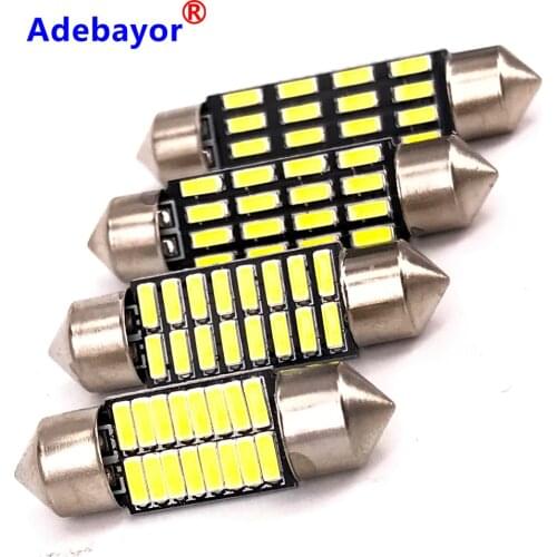 500pcs Wholesale Festoon 4014 16 SMD C5W Led 16 Leds Interior Lights 31mm 36mm 39mm 41mm Dome Lamps Reading Light Mix Size