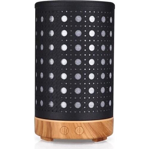 2021 new hollow aroma diffuser ultrasonic atomizer household silent essential oil humidifier wave wood grain Aromatherapy