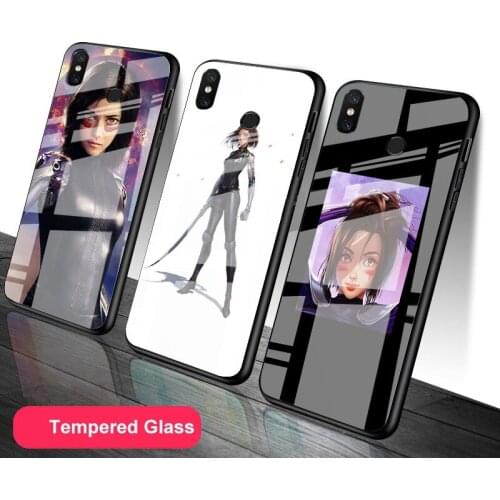 Alita Tempered Glass Phone Case For Redmi Note 5 6 7 8 9 Pro Note8T Note9S Redmi8 9 Cover Shell