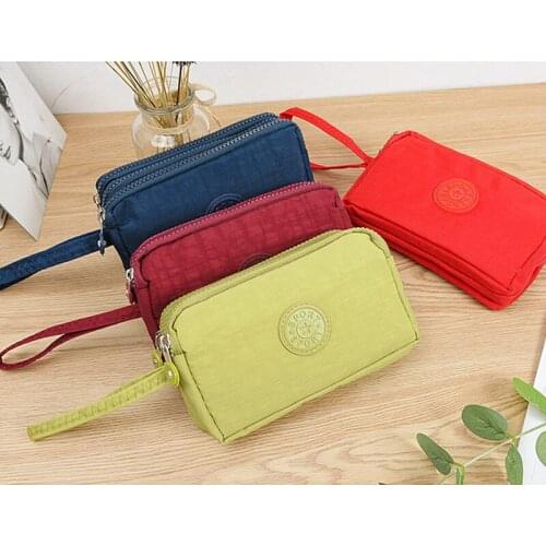 Women Wallet Cute Coin Clutch Bag Female Long Purse Cards Holder Keys Money Clip Bags 3 Zippers Lady Brand Handbag