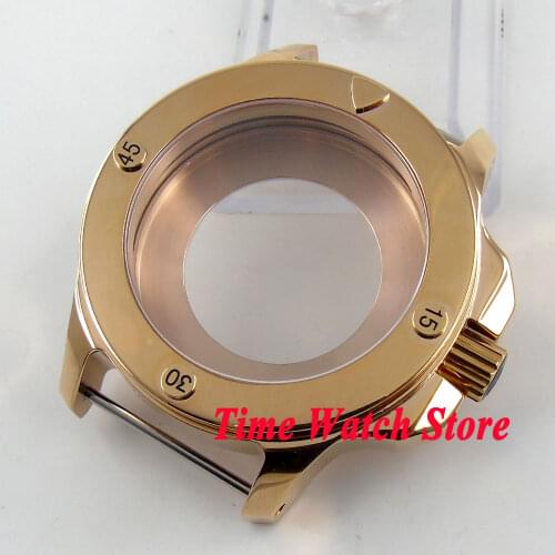 Fit Miyota 8215 ETA 2836 movement Parnis 47mm sapphire glass gold plated stainless steel watch case C80