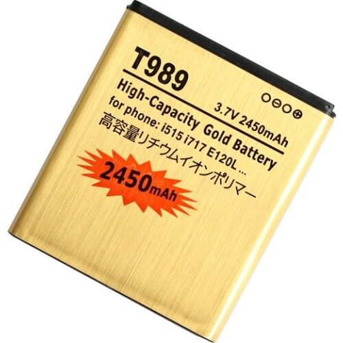 Ciszean 5pcs/lot 2450mAh EB-L1D7IBA Gold Replacement Battery For Samsung Galaxy SII S2 T989 i515 i717 SHV-E120S E120L i727 L700