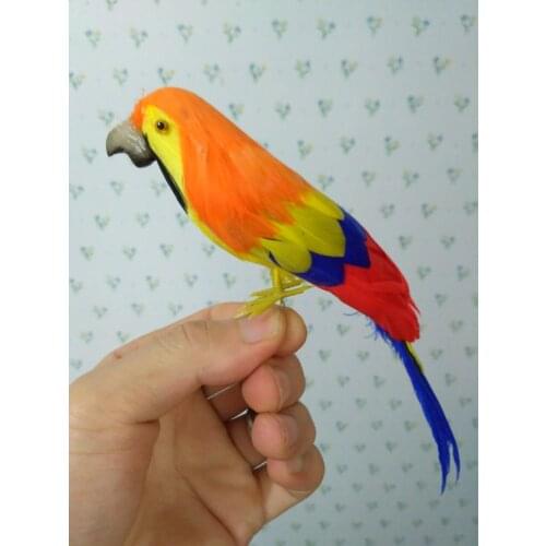 About 15cm colouful parrot bird Handmade model, polyethylene& feathers bird ,home,bonsai decoration toy Xmas gift w3904