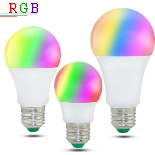 RGB Led Lamp 5W 10W 15W led bulb E27 dimmable 220V RGBW RGBWW Spot Light Remote Control Ampolleta Led RGB With Memory