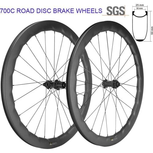 Disc Brake Carbon Road Wheels 50mm Clincher 6 Bolt/Center Lock Cyclocross Wheels