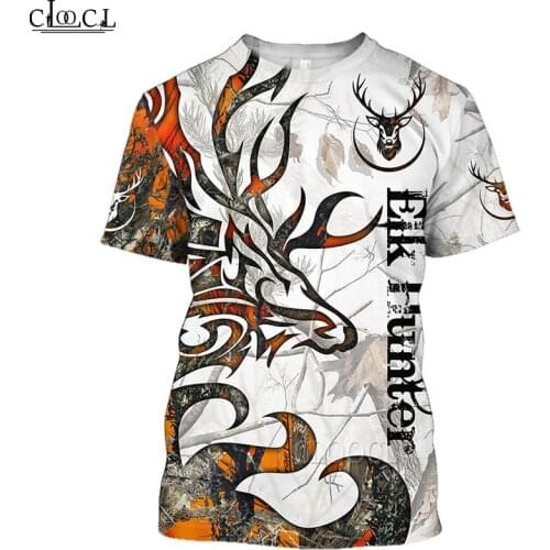 HX Newest Summer Fashion Animal Deer Hunting Men Women T Shirt 3D Print Harajuku Streetwear Couple Tops Drop Shipping