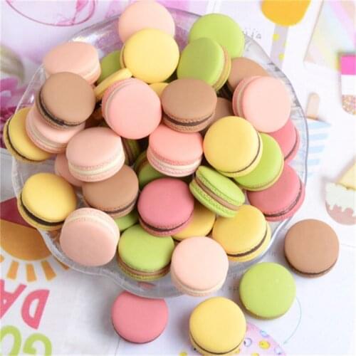 Julie Wang 10PCS Resin Macaron Charms Cake Dessert Random Colors Artificial Food Jewelry Making Accessory Home Decor