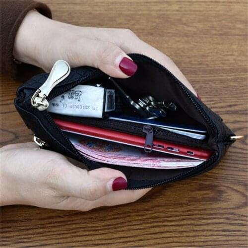 Clutch Organizer Wallet Women Organizer Purse Plaid Zipper Long Key Coin Bag Casual Womens Wallet Leather Genuine Money Bag