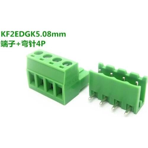 10 sets ht5.08 4pin Terminal plug type 300V 10A 5.08mm pitch connector pcb screw terminal block