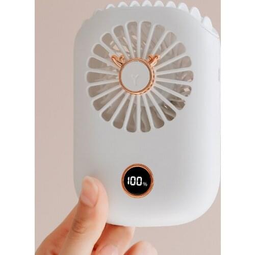 USB Mini Portable Fan Small Hanging Neck Fan Outdoor 1800mAh Battery Rechargeable Handheld Fans Desktop Air Cooling For Office