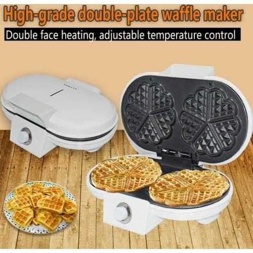 Double plate multifunctional household stainless steel muffin maker waffle maker adjust temperature control