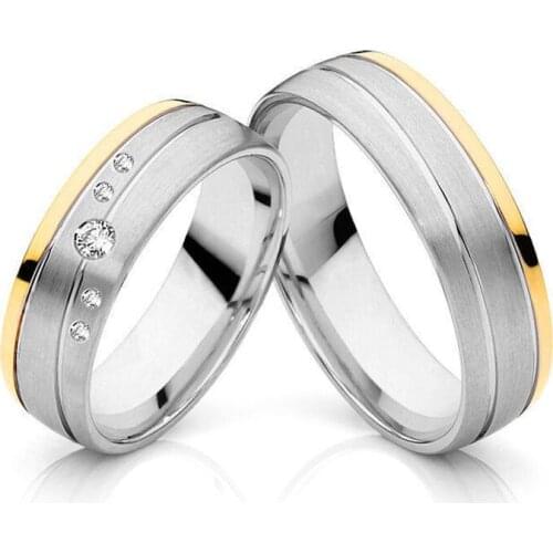 1 Pair Unique Wedding Rings Set for Men and Women Stainless Steel Jewelry Lovers Marriage Alliance Anniversary Couple Ring