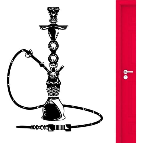 Hookah Lounge Wall Sticker Hookah Smoke Smoking Weed Wall Decal For Living Room Decoration Wallpaper Vinyl Art Wall Decor C601