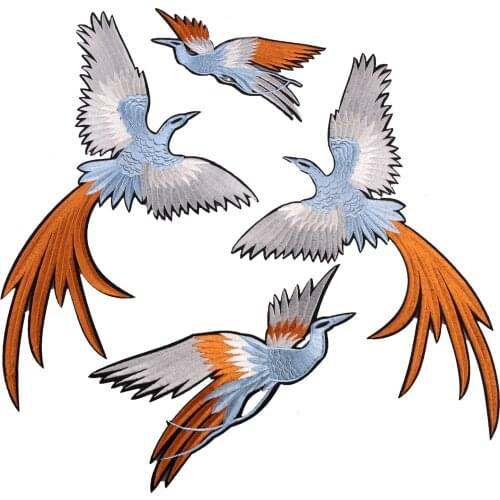 Animal God Bird Phoenix Patches Clothing Coat Fabric Appliques Embroidery Stickers DIY Apparel Decals Animal Clothes Decor