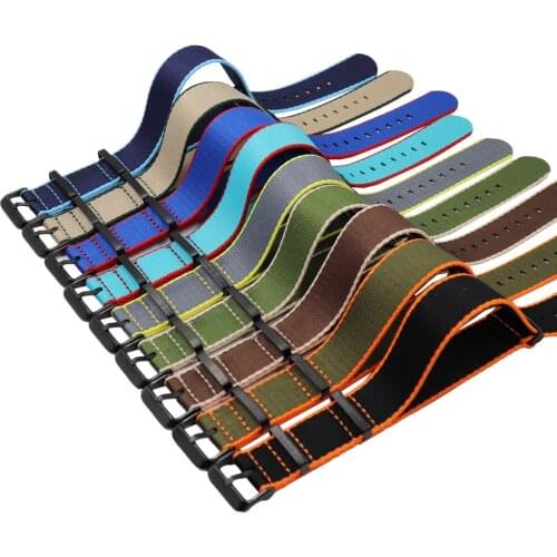 20mm 22mm Nylon Canvas Band Strap NATO ZULU High Quality Military Watchband Men Women Sport Wrist Bracelet Accessories Seatbelt
