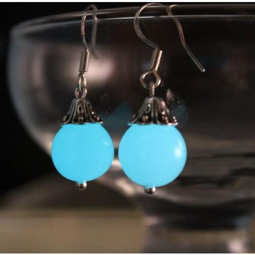 Night-luminescent Pearl Ear Cuff GLOW in the DARK Natural stone Luminous beads eardrop Clip Earrings WOMEN girl gift