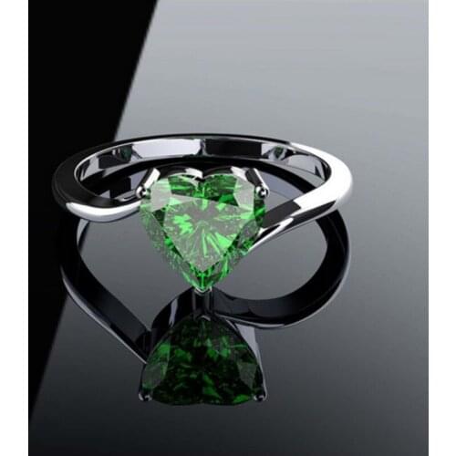 New Fashion Crystal Classical Heart Wedding Rings for Women Silver Color Elegant Engagement Ring Tiny Zircon Jewelry Bague Femme