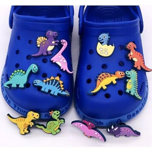 Single Sale 1pcs Shoe Charms Novel Dinosaur Shoe Accessories Cute Garden Shoe Decoration for Buckle Kids X-mas Gift