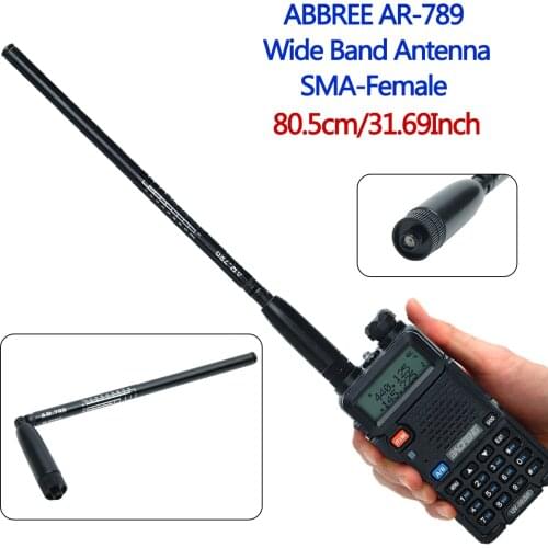 Original ABBREE AR-789 Wide Band 95MHz-1100MHz SMA-Female Foldable Telescopic Antenna for Baofeng WOUXUN TYT Walkie Talkie